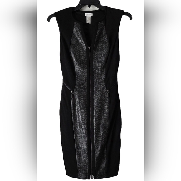 Cache Black Snakeskin-Textured Dress. Excellent condition. Size 4. Like New. - Picture 2 of 11